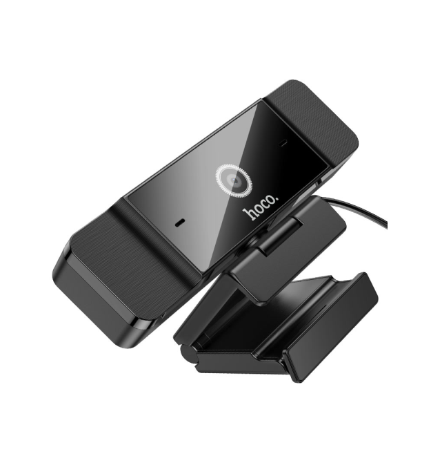 Вебкамера з гарнітурою HOCO D100, 1080p, пласт. корпус, Black, BOX