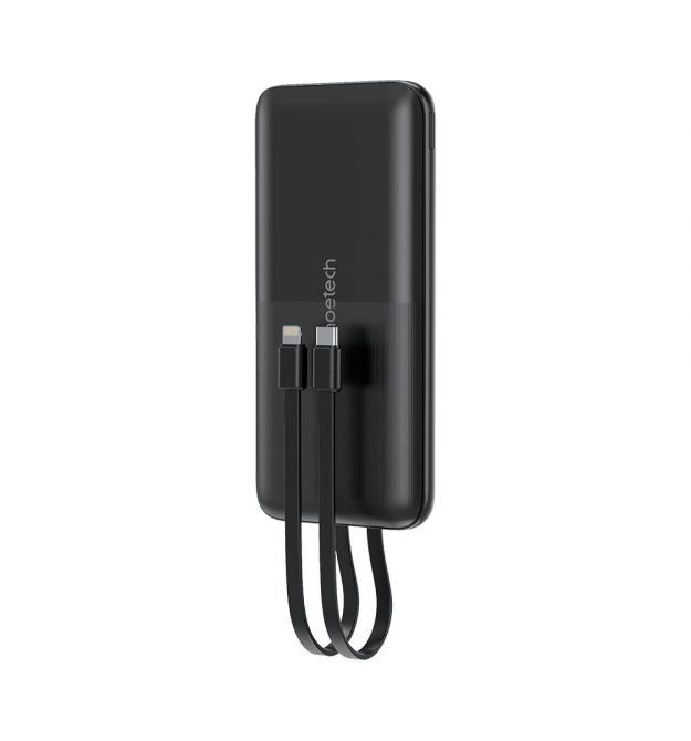 Повербанк 10000mAh Choetech B654 Black 22.5W QC3.0 PD3.0 вбудовані кабелі Type-C та Lightning