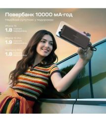 Повербанк 10000mAh Choetech B654 Black 22.5W QC3.0 PD3.0 вбудовані кабелі Type-C та Lightning