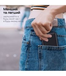 Повербанк 10000mAh Choetech B654 Black 22.5W QC3.0 PD3.0 вбудовані кабелі Type-C та Lightning