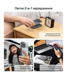 Повербанк 10000mAh Choetech B739 Black QC3.0 PD3.0 бездротова магнітна зарядка
