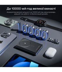 Повербанк 10000mAh Choetech B739 Black QC3.0 PD3.0 бездротова магнітна зарядка
