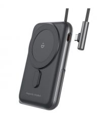 Повербанк 10000mAh Choetech B735 Black QC3.0 PD3.0 бездротова магнітна зарядка, вбудований кабель, підставка