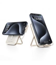 Повербанк 10000mAh Choetech B735 White QC3.0 PD3.0 бездротова магнітна зарядка, вбудований кабель, підставка