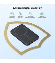 Повербанк 5000mAh Choetech B709 Black PD3.0 бездротова магнітна зарядка