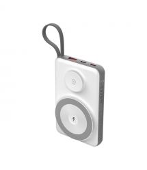 Повербанк 10000mAh Choetech B695 White QC3.0 PD3.0 бездротова зарядка смартфонів та Apple Watch