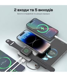 Повербанк 10000mAh Choetech B695 White QC3.0 PD3.0 бездротова зарядка смартфонів та Apple Watch