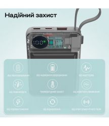 Повербанк 10000mAh Choetech B695 White QC3.0 PD3.0 бездротова зарядка смартфонів та Apple Watch