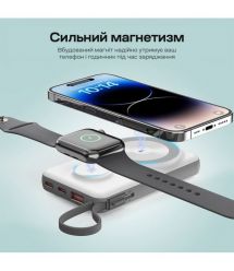 Повербанк 10000mAh Choetech B695 White QC3.0 PD3.0 бездротова зарядка смартфонів та Apple Watch