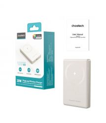 Повербанк 10000mAh Choetech B739 Silver QC3.0 PD3.0 бездротова магнітна зарядка
