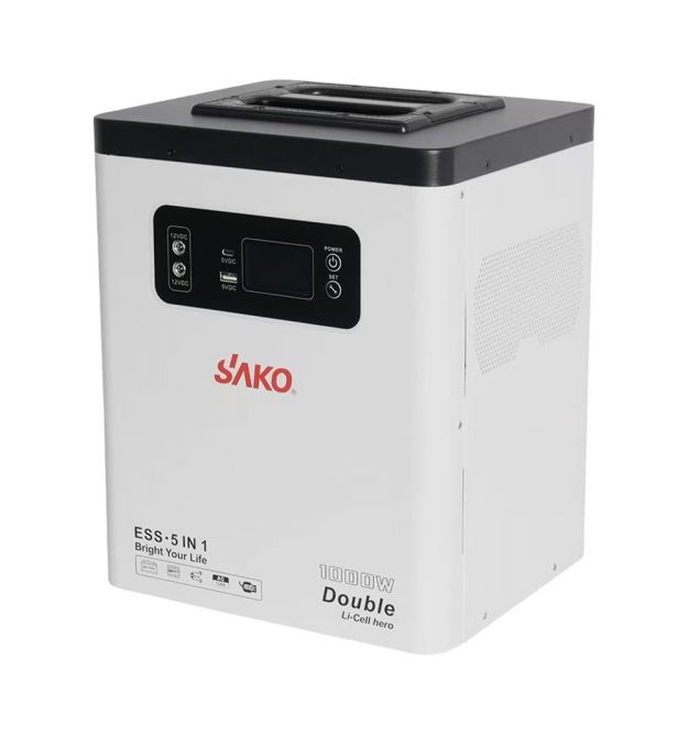 Портативна зарядна станція Sako Alpha-ESS-1000W-2KWh. Потужність 1000 Вт, енергоємність 2009.6 Вт*год, LifePO4