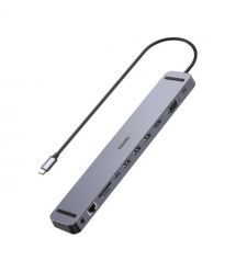 USB-C хаб 11-в-1 Choetech M20 HDMI 4K@30Hz, VGA, 3 USB-A 3.0, USB-C 3.0, RJ45, USB-C PD, SD-card, TF-card, 3.5mm audio