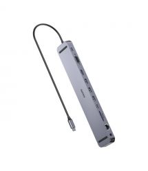 USB-C хаб 11-в-1 Choetech M20 HDMI 4K@30Hz, VGA, 3 USB-A 3.0, USB-C 3.0, RJ45, USB-C PD, SD-card, TF-card, 3.5mm audio