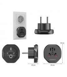Перехідник мережевий EU – універсальна розетка Choetech PD5030 2500W 10A