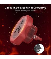 Перехідник мережевий EU – універсальна розетка Choetech PD5030 2500W 10A
