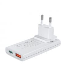 Мережевий зарядний пристрій Choetech PD6011 Ultra thin PD67W GAN A+C White