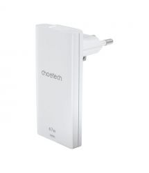Мережевий зарядний пристрій Choetech PD6011 Ultra thin PD67W GAN A+C White