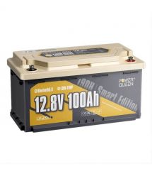 Акумуляторна батарея літій-залізо-фосфатна з Bluetooth 12.8В 100А*год LiFePO4 Power Queen H190 P12V100-100-RV190-BT-4-AC150