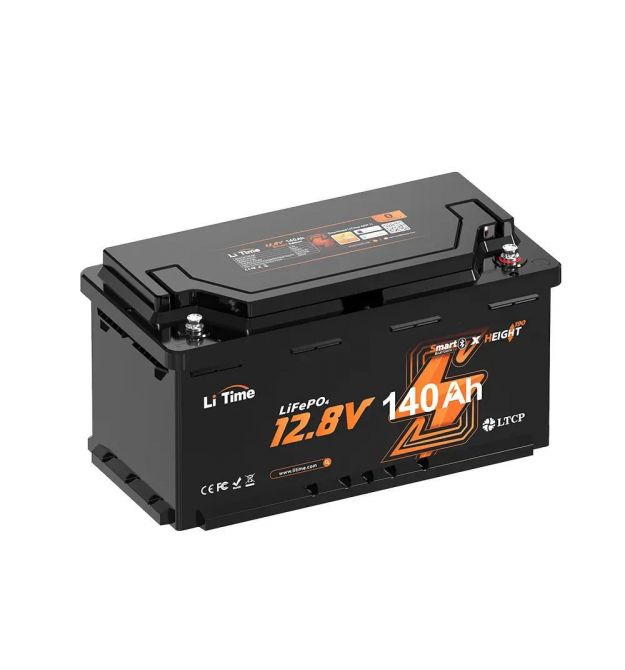 Акумуляторна батарея літій-залізо-фосфатна з Bluetooth 12.8В 140А*год LiFePO4 LiTime H190 L12V140-150-H190-BT-4-AC150