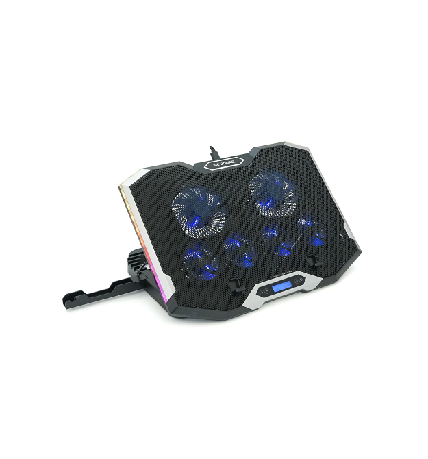 Підставка для ноутбука IceCoorel K9, 10-17, 2*100mm 140010% RPM + 4*70mm 250010%RPM, корпус пластик+алюміній, 2xUSB2.0 + підстав