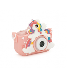 Дитячий фотоапарат X2A Рожевий Єдиноріг в ударостійкому чохлі, екран IPS 2-дюйми, Type-C, Pink, BOX