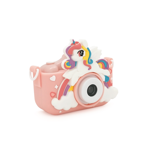 Дитячий фотоапарат X2A Рожевий Єдиноріг в ударостійкому чохлі, екран IPS 2-дюйми, Type-C, Pink, BOX