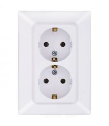 Розетка двойная с з-к ARAS NE-AD 93-110-85