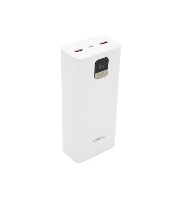 Power Bank FONENG P55 30000mAh, 2*USB+Tepe-C, White, 0.580kg, Box