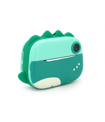 Дитячий фотоапарат M05 з функцією миттєвого термодруку Зелений Динозавр, 2 камери, IPS екран 2,4-дюйма, Type-C, Green, BOX