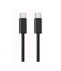Кабель Type-C to Type-C (male to male), PD65Вт, довжина 1.0м, обплетення, Black, Box