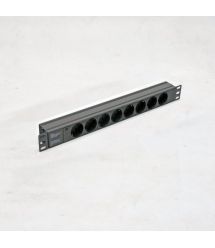 Блок Kingda 19" на 8 роз. нім. станд., 10А, з індикат., без шнура, чорний, 1U