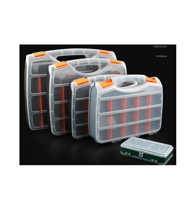 Пластмассовый переносной ящик для инструментов 70х310х380мм 21 отделение