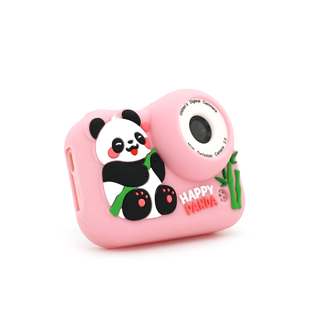 Дитячий фотоапарат M03 Рожева Панда, 2 камери, екран IPS 2-дюйми, Type-C, Pink, BOX