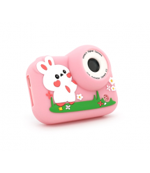 Дитячий фотоапарат M03 Рожевий Кролик, 2 камери, екран IPS 2-дюйми, Type-C, Pink, BOX