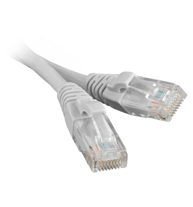 Патч-корд литой RITAR, CCA, UTP, RJ45, Cat.5e, 1m, серый Q500