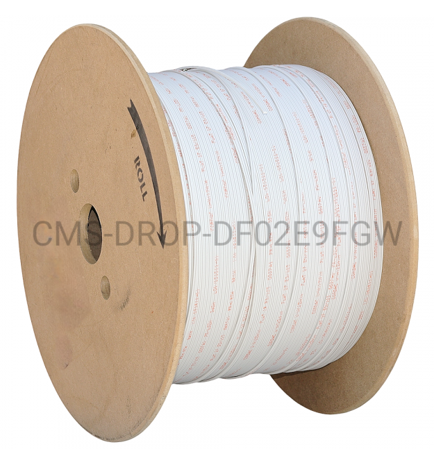 Кабель FTTH 2FG MB абонентского доступа, U-N(2ZN)H, 2E9-125, G.657.A1, универсальный, диэлектрический, гибкий, 500N, FRNC, белый