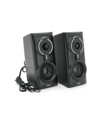 Колонки 2.0 JEDEL S-570 USB+3.5mm+Bluetooth, 2x3W, 30Hz-16KHz, з LED підсвічуванням, 180х95х90 мм, Black, BOX