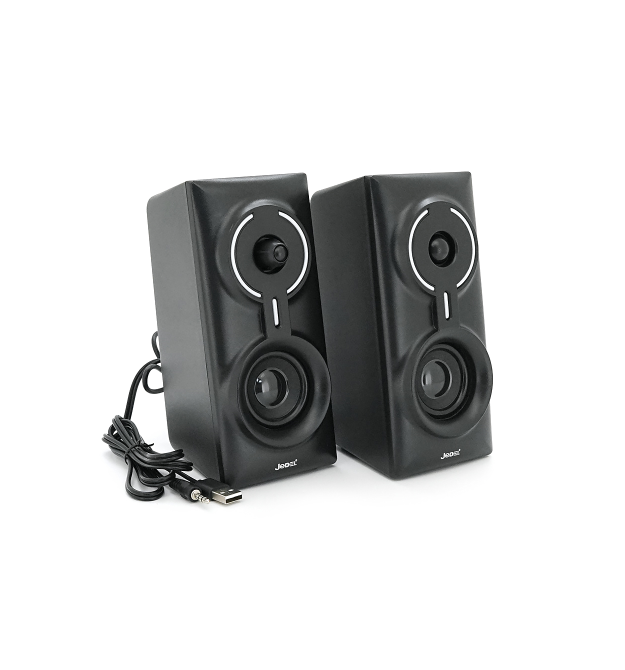 Колонки 2.0 JEDEL S-570 USB+3.5mm+Bluetooth, 2x3W, 30Hz-16KHz, з LED підсвічуванням, 180х95х90 мм, Black, BOX