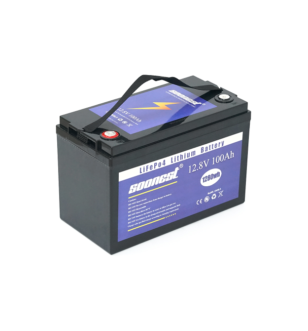 Акумуляторна батарея SOONEST LiFePO4 12,8V 100Ah, (50 - 100A), 0 C до 50 C, гвинт M8, 260х168х234 мм. 11.5 кг