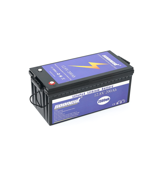 Акумулятор SOONEST LiFePO4 12,8V 200Ah, (50 - 100A), 0C до 50C, гвинт M8, 530*250*270 мм. 21 кг