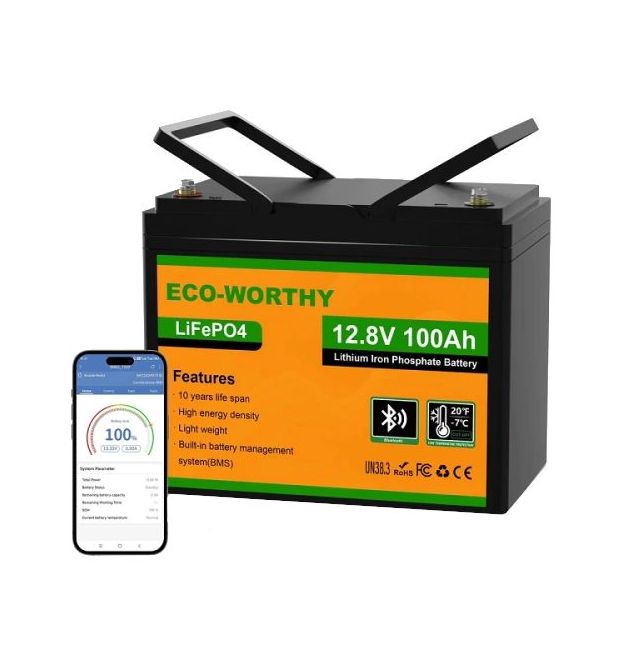 Аккумуляторная батарея Eco-Worthy LiFePO4 12V 100Ah bluetooth