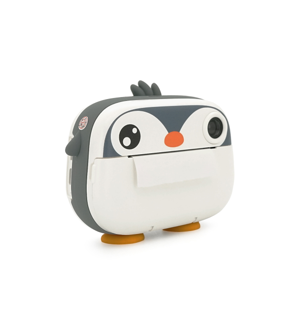 Дитячий фотоапарат M05 з функцією миттєвого термодруку Сірий Пінгвін, 2 камери, IPS екран 2,4-дюйма, Type-C, Grey, BOX