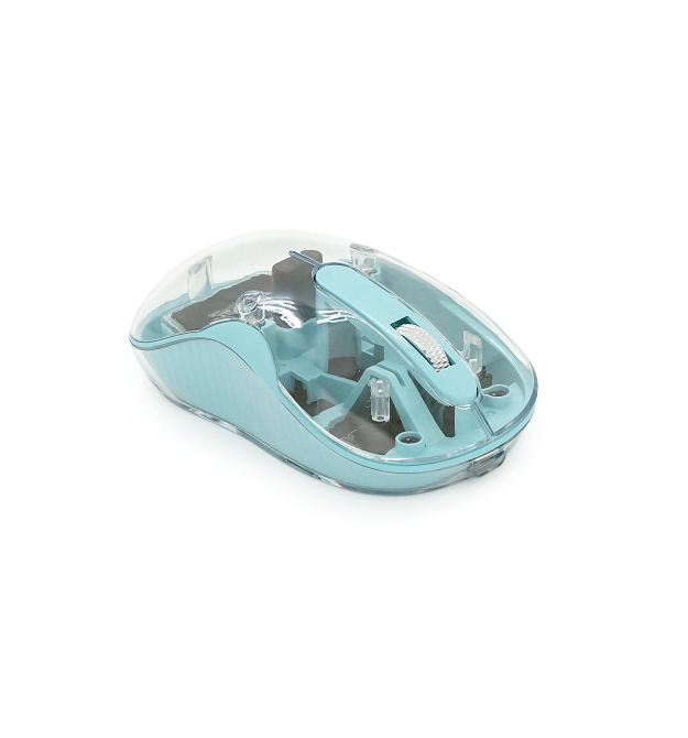 Миша бездротова JEDEL WD141T-Bl, 1200, 2.4 GHz+Bluetooth 5.0, 3.7V 300mAh, Type-C заряджання. 109x60x32 мм. 69 р. Transparent-Bl