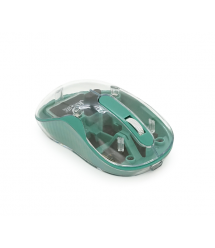 Миша бездротова JEDEL WD141T-G, 1200, 2.4 GHz+Bluetooth 5.0, 3.7V 300mAh, Type-C заряджання. 109x60x32 мм. 69 р. Transparent-Gre