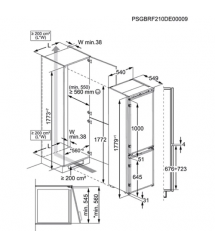 Electrolux Холодильник встроенный с нижним морозильником, 177x55х55, холодиль