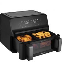 Sencor Мультипечь Dual Vita Fryer, 2700Вт, чаша-4.5+4.5л, сенсорное управление, 2 чаши, гриль, пластик, черный