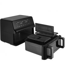 Sencor Мультипечь Dual Vita Fryer, 2700Вт, чаша-4.5+4.5л, сенсорное управление, 2 чаши, гриль, пластик, черный