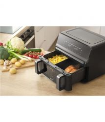 Sencor Мультипечь Dual Vita Fryer, 2700Вт, чаша-4.5+4.5л, сенсорное управление, 2 чаши, гриль, пластик, черный