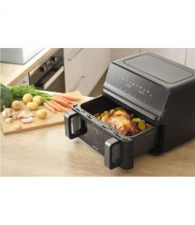 Sencor Мультипечь Dual Vita Fryer, 2700Вт, чаша-4.5+4.5л, сенсорное управление, 2 чаши, гриль, пластик, черный
