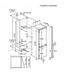Electrolux Холодильник встроенный с нижн. мороз., 177x55х55, холод.отд.-192л, моро